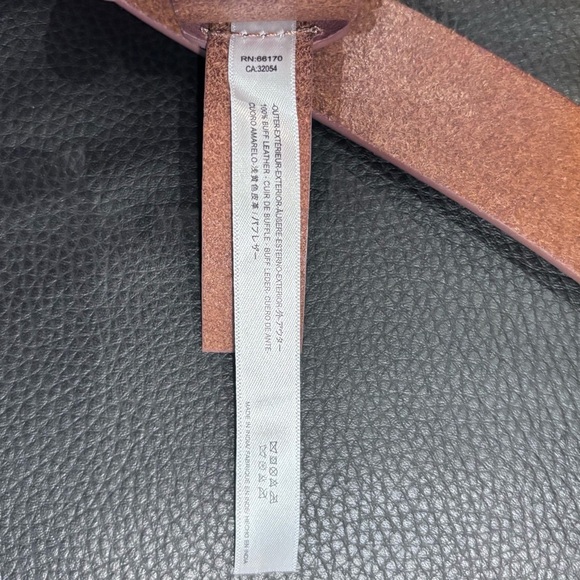 FREE PEOPLE Rori Leather Belt Brass Toned Rings Buckle 39” Length 1.25” Width - Picture 6 of 6